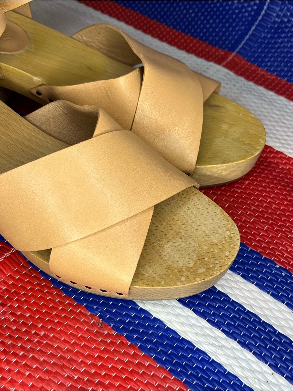 Madewell Johanna Crisscross Leather Wooden Clog Sandals - Women’s Size 8 - Picture 7 of 7